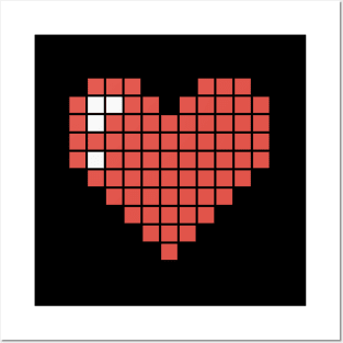 Pixel art heart Posters and Art